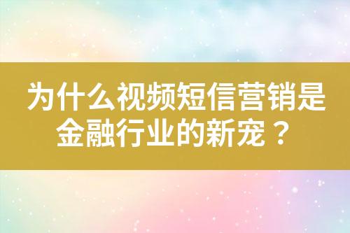 為什么視頻短信營(yíng)銷是金融行業(yè)的新寵？