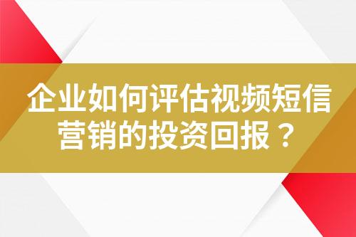 企業(yè)如何評估視頻短信營銷的投資回報？