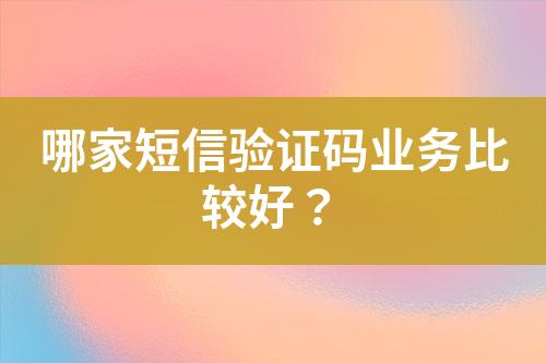 哪家短信驗(yàn)證碼業(yè)務(wù)比較好？