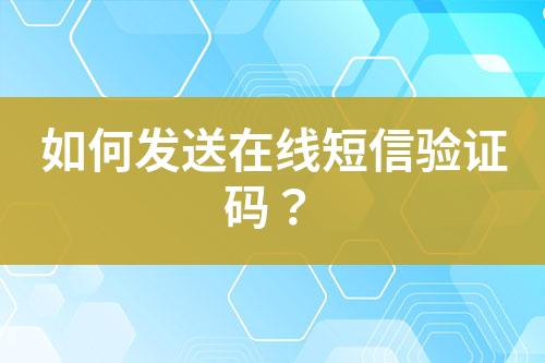 如何發(fā)送在線短信驗證碼？