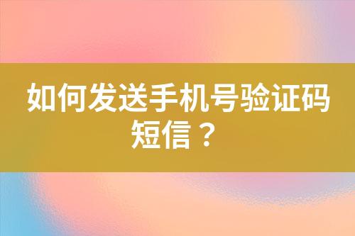 如何發(fā)送手機(jī)號(hào)驗(yàn)證碼短信？
