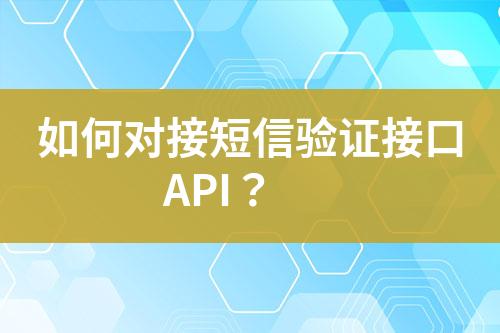 如何對接短信驗證接口API？