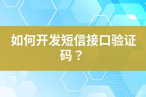 如何開發短信接口驗證碼？