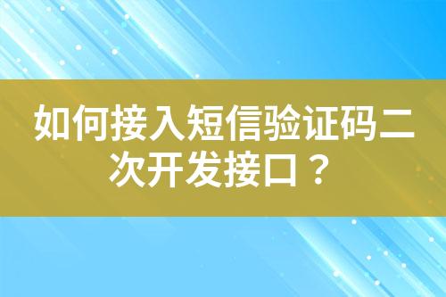 如何接入短信驗證碼二次開發接口？