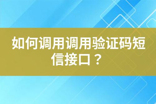 如何調用調用驗證碼短信接口？
