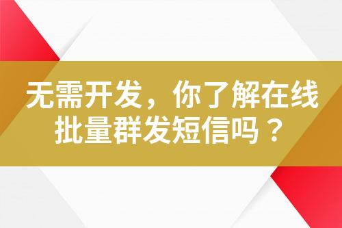 無需開發，你了解在線批量群發短信嗎？